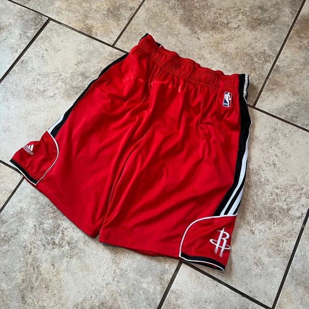 Adidas Houston Rockets NBA Basketball Shorts Red Black Size L